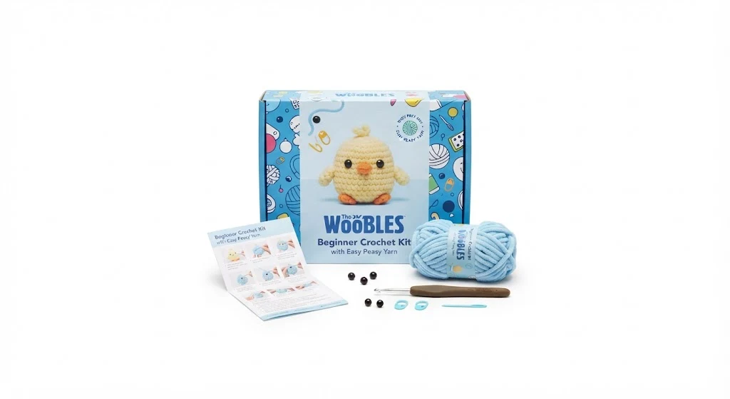 The Woobles Beginner Crochet Kit with Easy Peasy Yarn