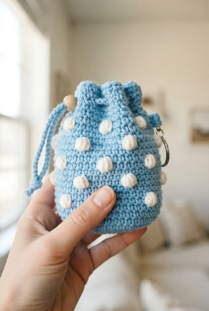 Polka Dot Airpods Pouch — cute crochet