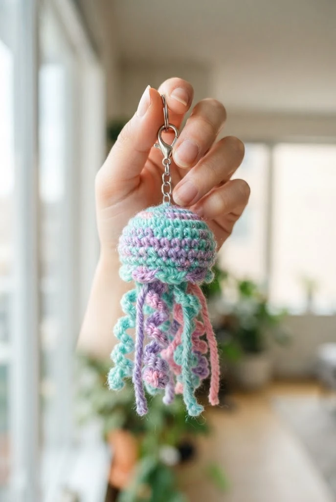 Tiny Jellyfish Bag Charms — cute crochet