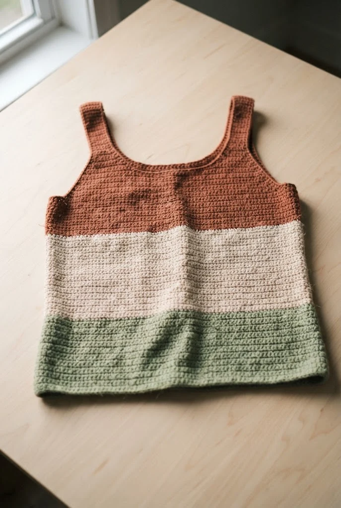 Color-Block Everyday Tank — cute crochet tops style outfit