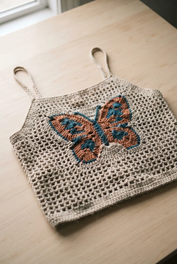 Butterfly Motif Festival Top — cute crochet tops style outfit