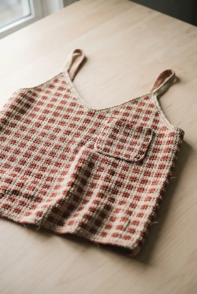 Pocket-Size Gingham Cami — cute crochet tops style outfit
