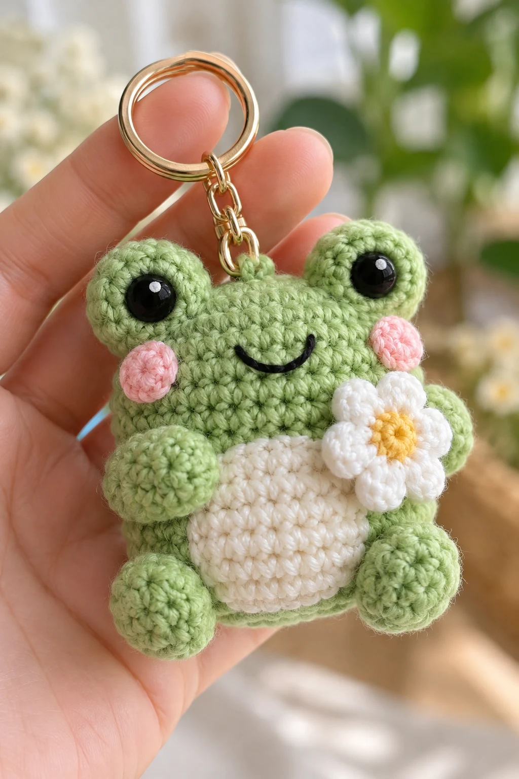 Kawaii Mini Frog Crochet Keychain — cute keychains crochet style outfit