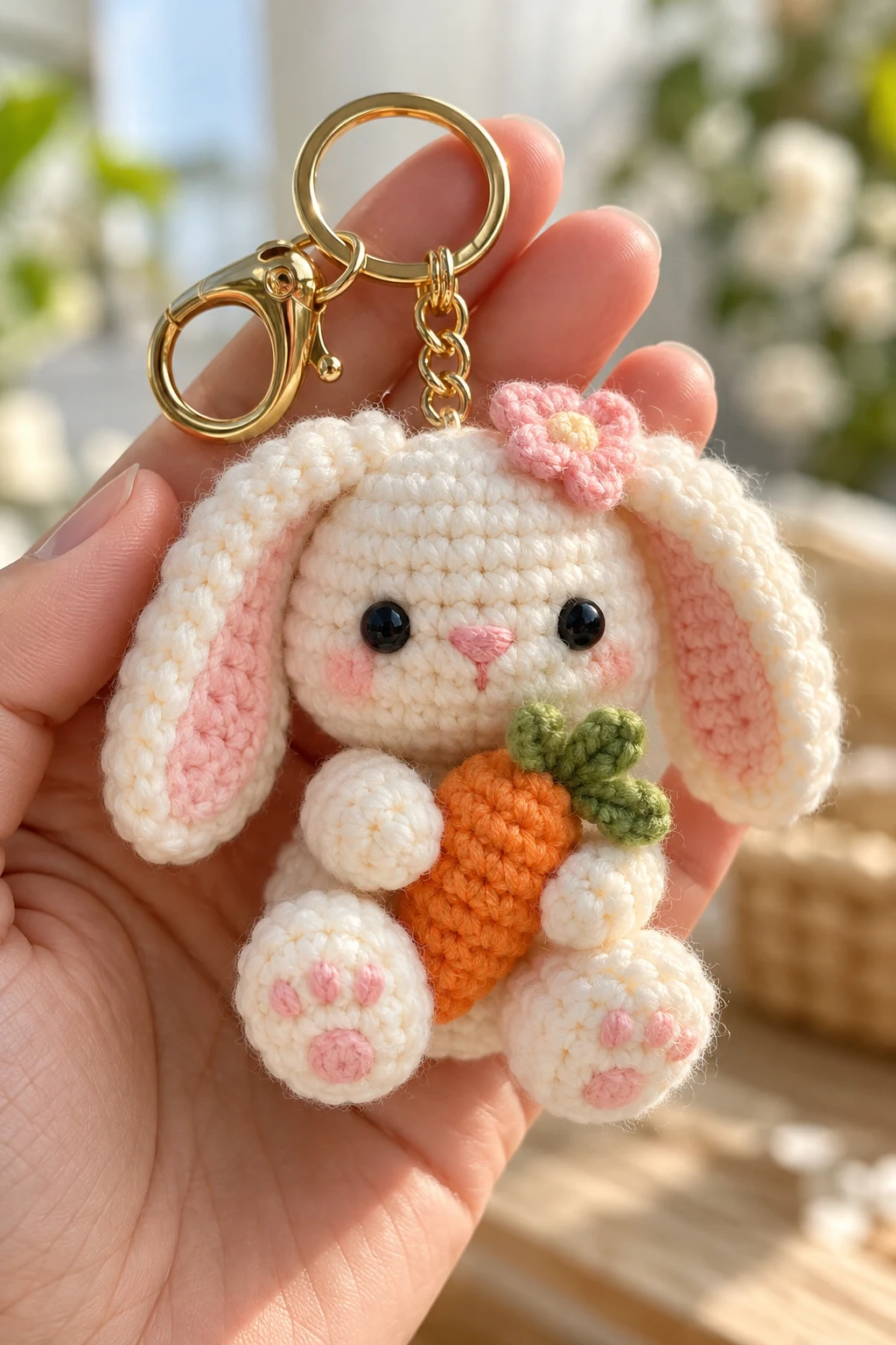 Crochet Mini Bunny Keychain — cute keychains crochet style outfit