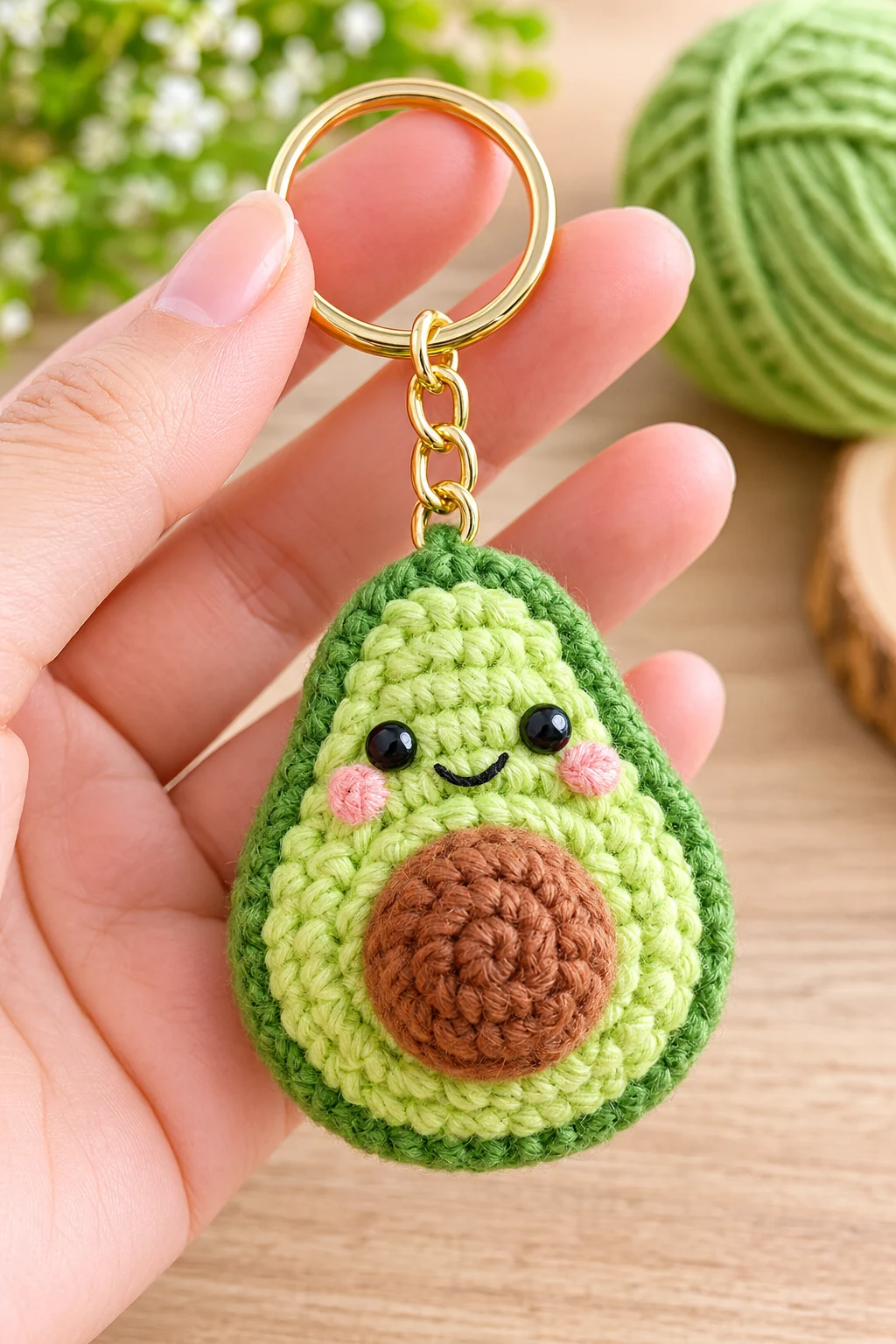 Mini Avocado Crochet Keychain — cute keychains crochet style outfit