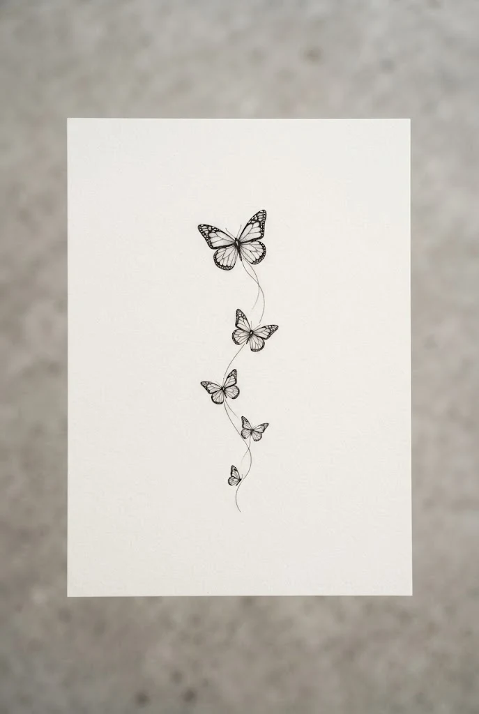 Wrist-to-Hand Minimalist Trail — dainty butterfly tattoo simple style outfit