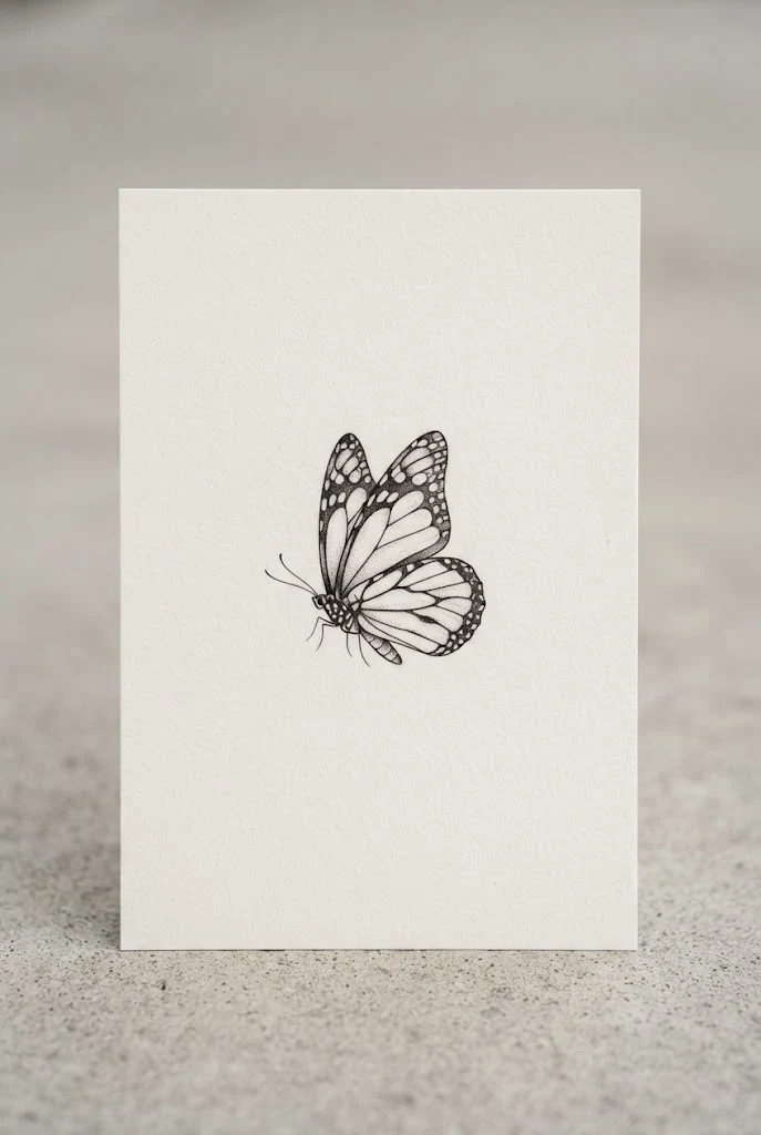 Nape of the Neck Graceful Hover — dainty butterfly tattoo simple style outfit