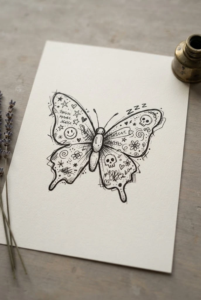 Ignorant Style and Doodle Ink — different butterfly tattoo style outfit