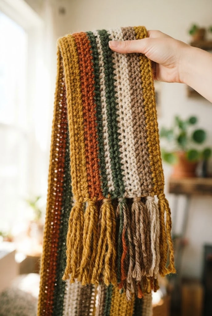 Bohemian Fringe Scarf — diy crochet projects style outfit