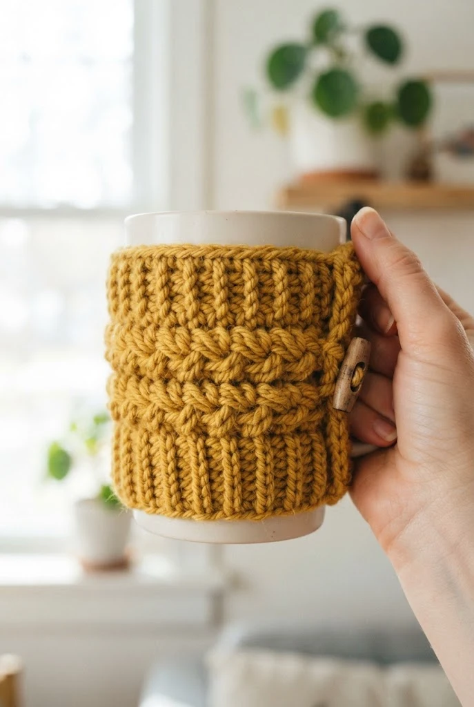 Textured Coffee Cup Cozy — diy crochet projects style outfit