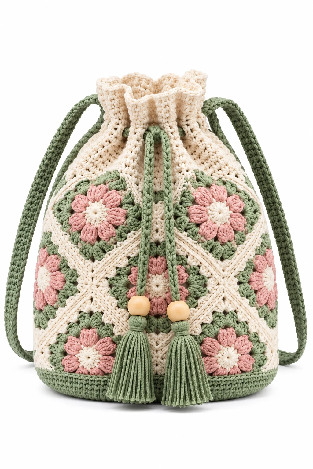 Shop: drawstring crochet bag