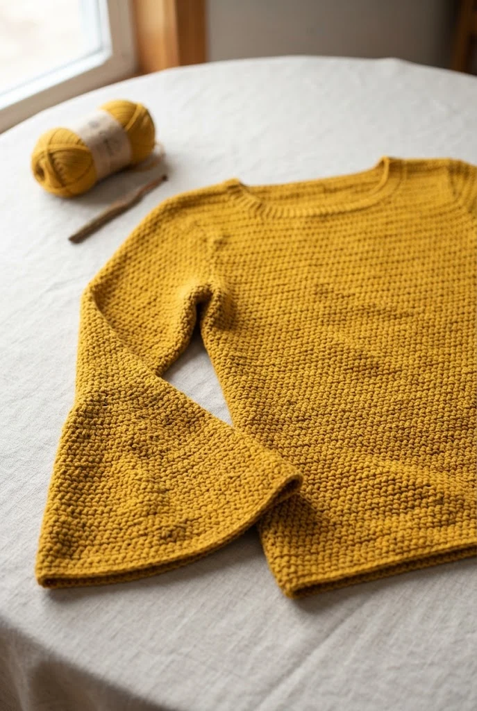 The Saffron Bell-Sleeve Beauty — easy clothes to crochet style outfit