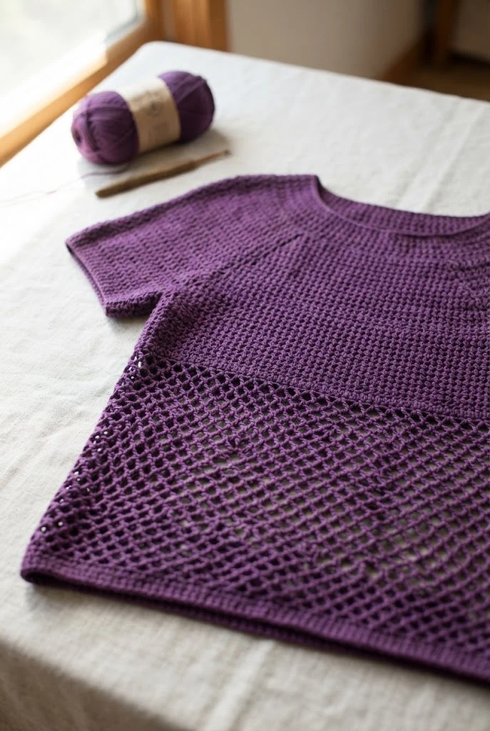 The Crocette and Mesh Mix Top — easy clothes to crochet style outfit