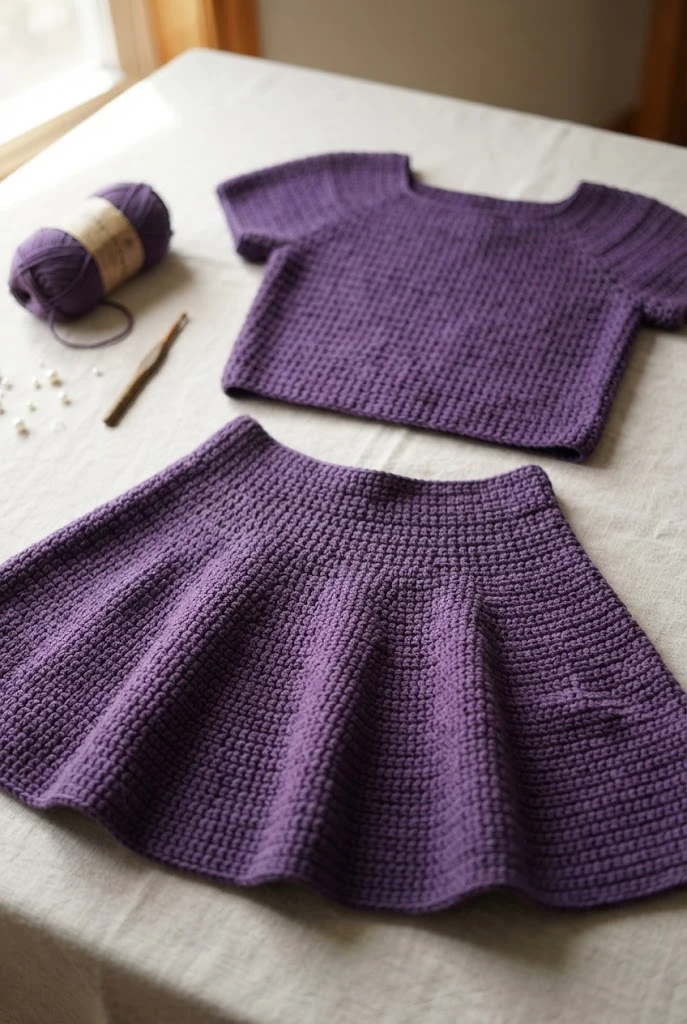 The Ultra-Violet Skater Skirt Set — easy clothes to crochet style outfit