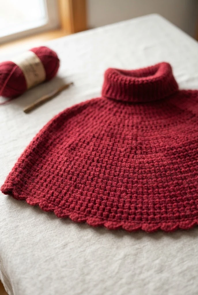 The Crimson Crocette Capelet — easy clothes to crochet style outfit
