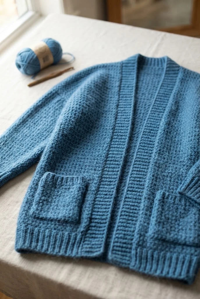 The Cerulean Cloud Cocoon — easy clothes to crochet style outfit