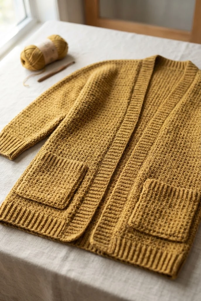 The Golden Hour Oversized Cardigan — easy clothes to crochet style outfit