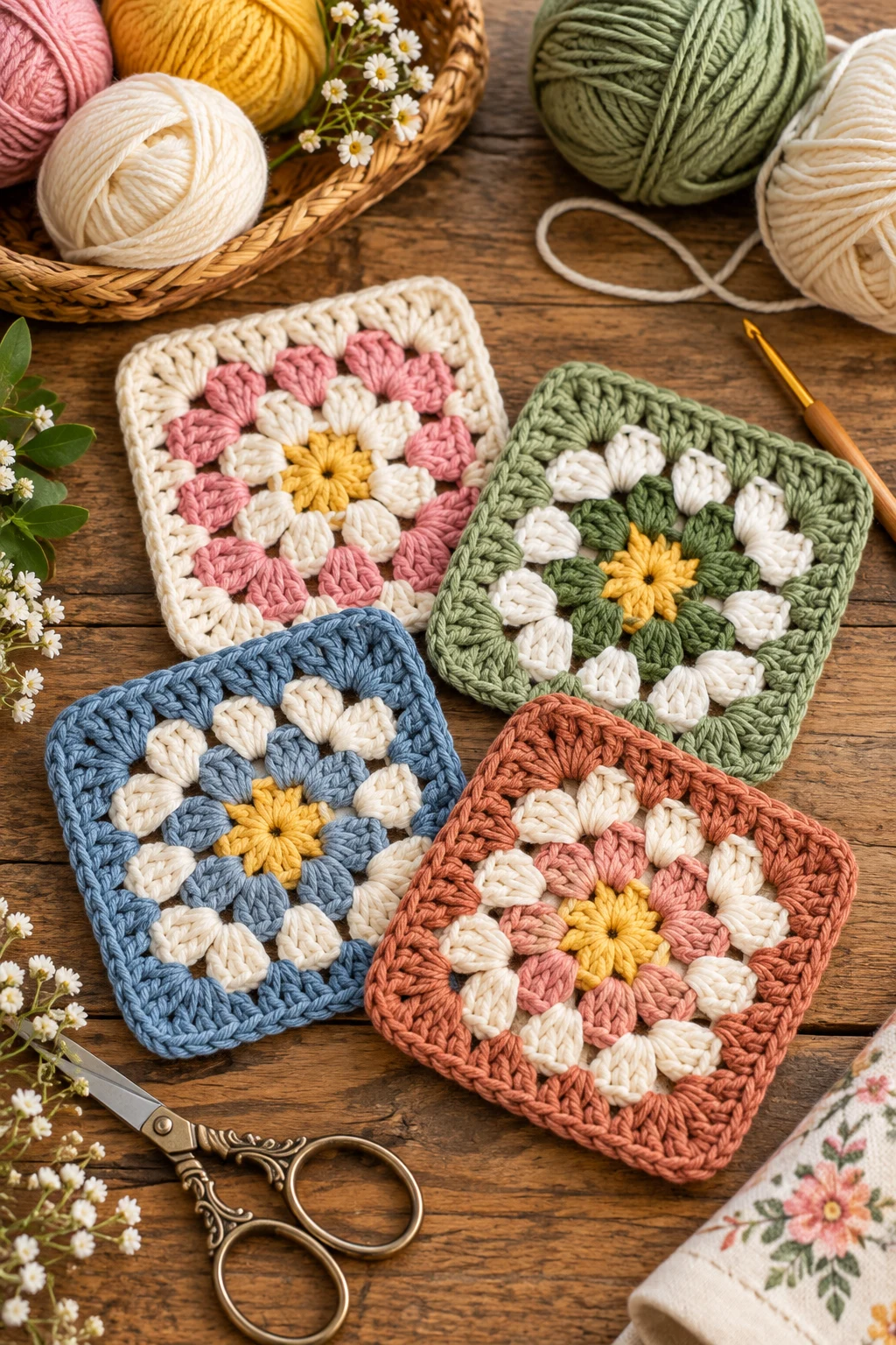 Easy Crochet Ideas: Colorful Granny Square Coasters — easy crochet ideas style outfit