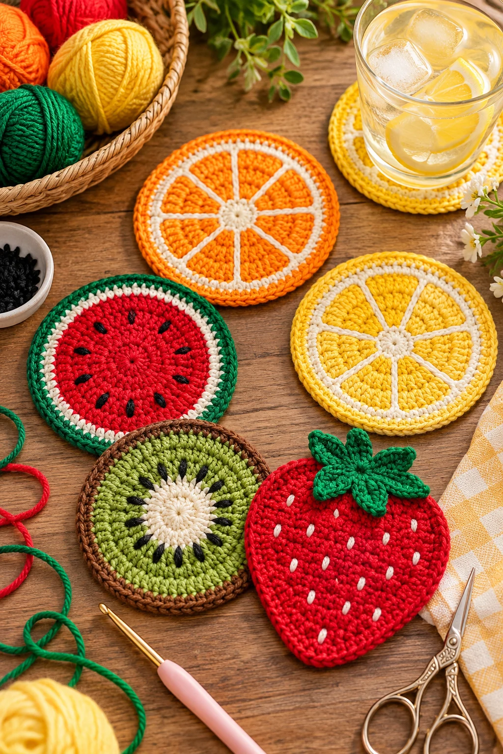 Crochet Coasters Shaped Like Fruit — easy crochet ideas style outfit