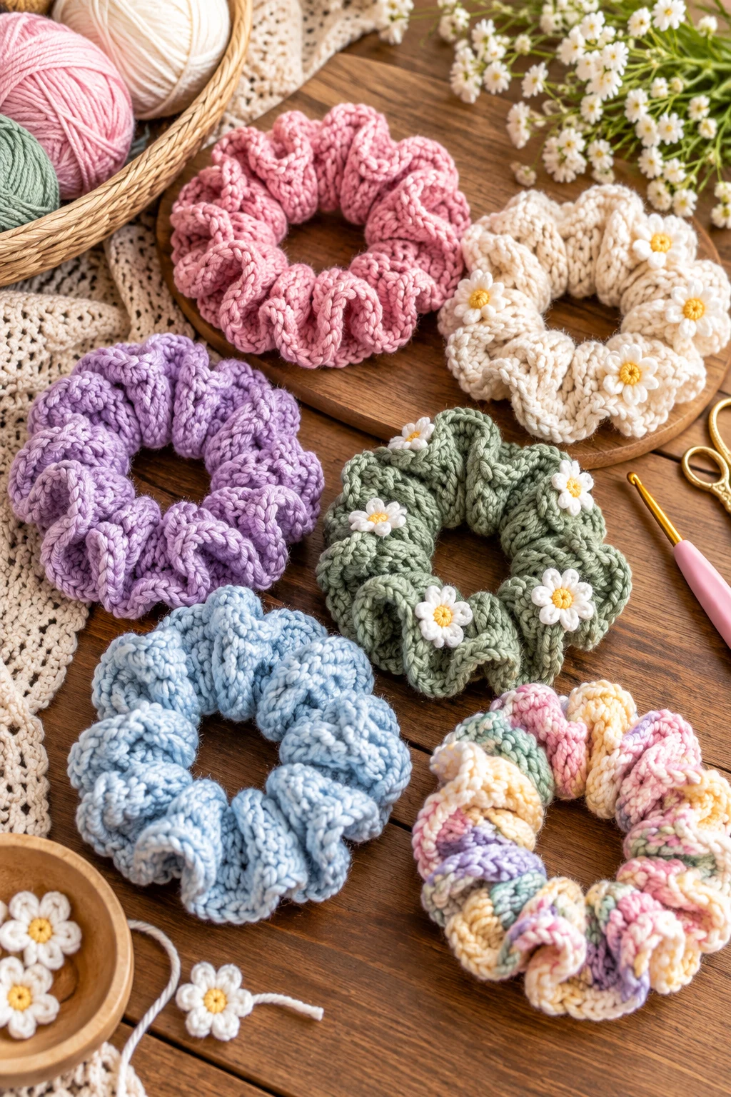 Cute Crochet Scrunchies — easy crochet ideas style outfit