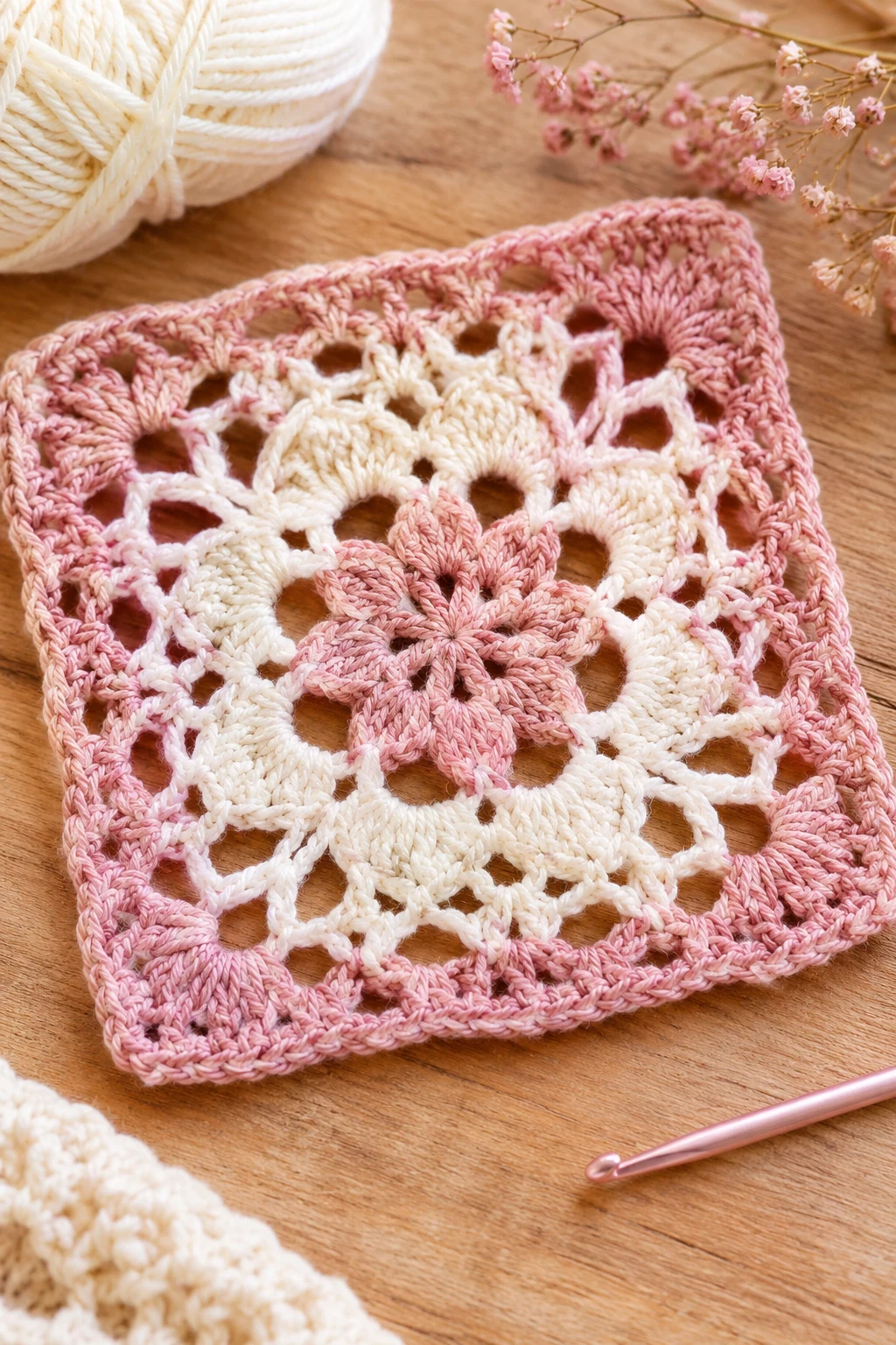 The Delicate Lace Granny Square — easy granny square crochet pattern