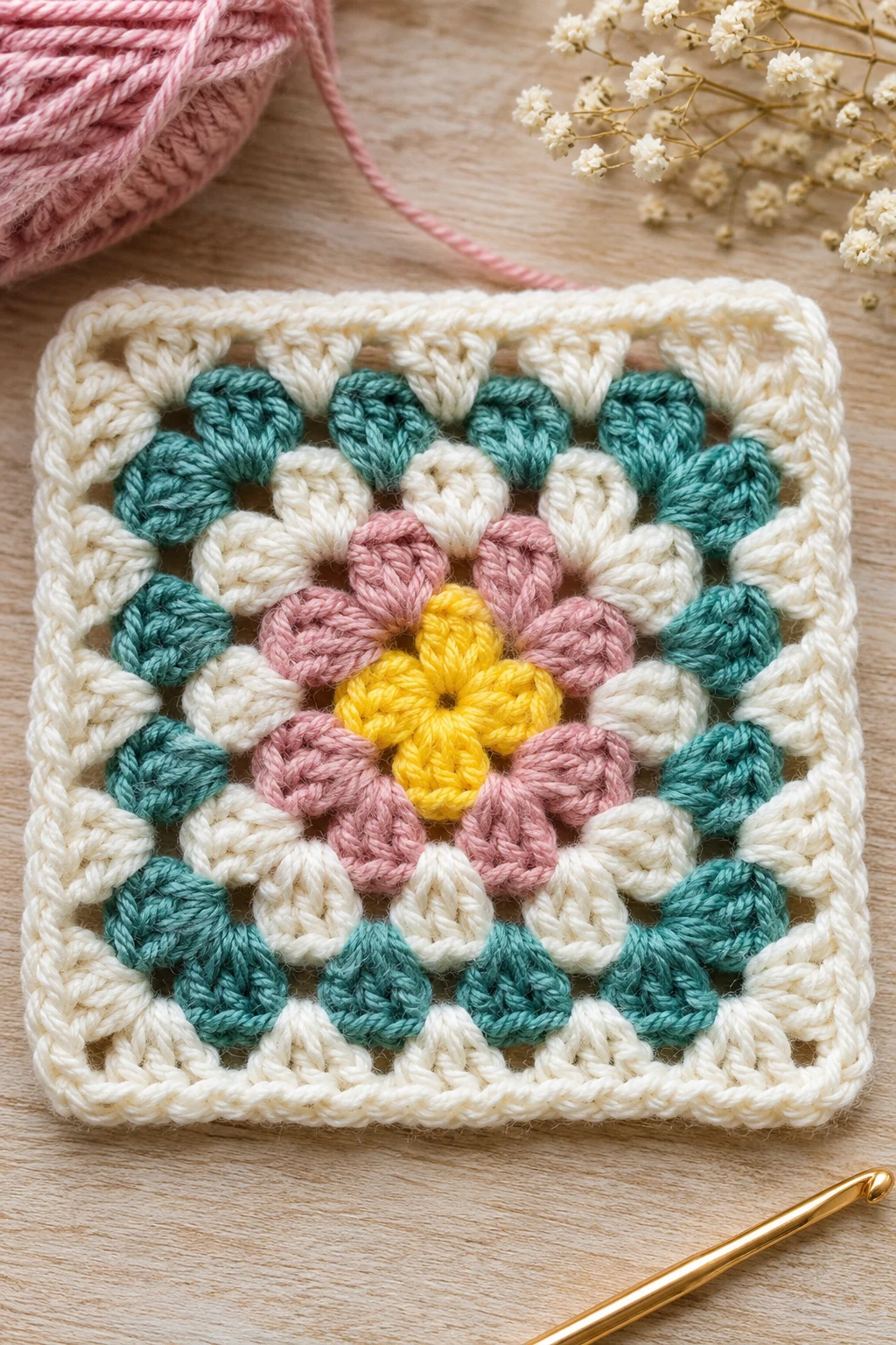The Classic Beginner Granny Square — easy granny square crochet pattern