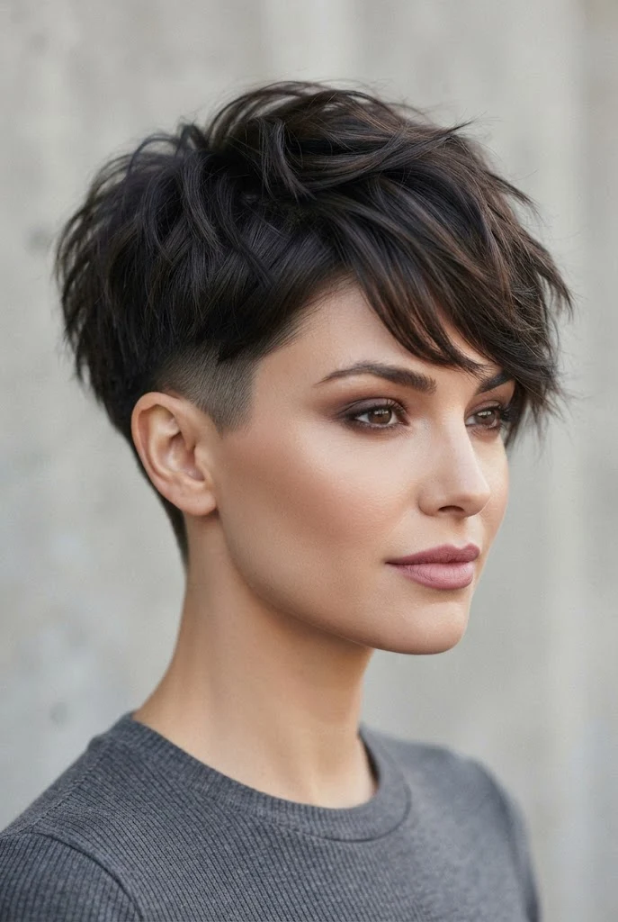 The Edgy Undercut Pixie — easy short hairstyles style outfit