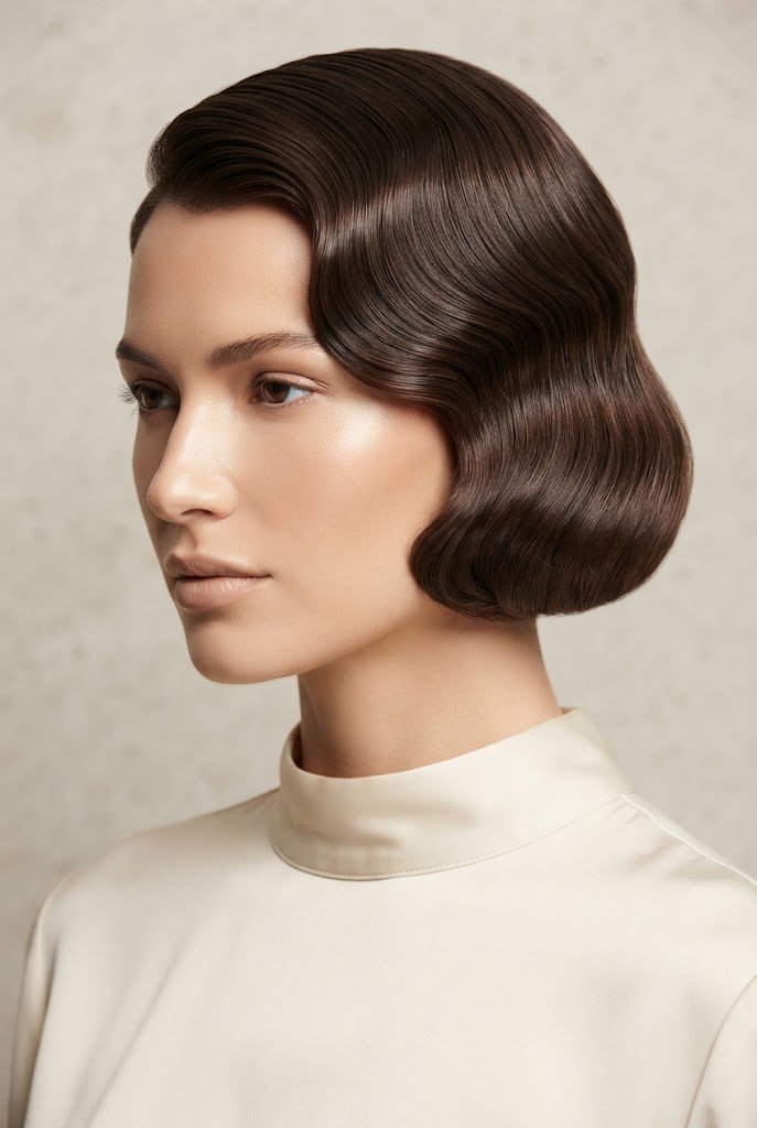 The Soft Vintage Finger-Wave Tucks — easy short hairstyles style outfit