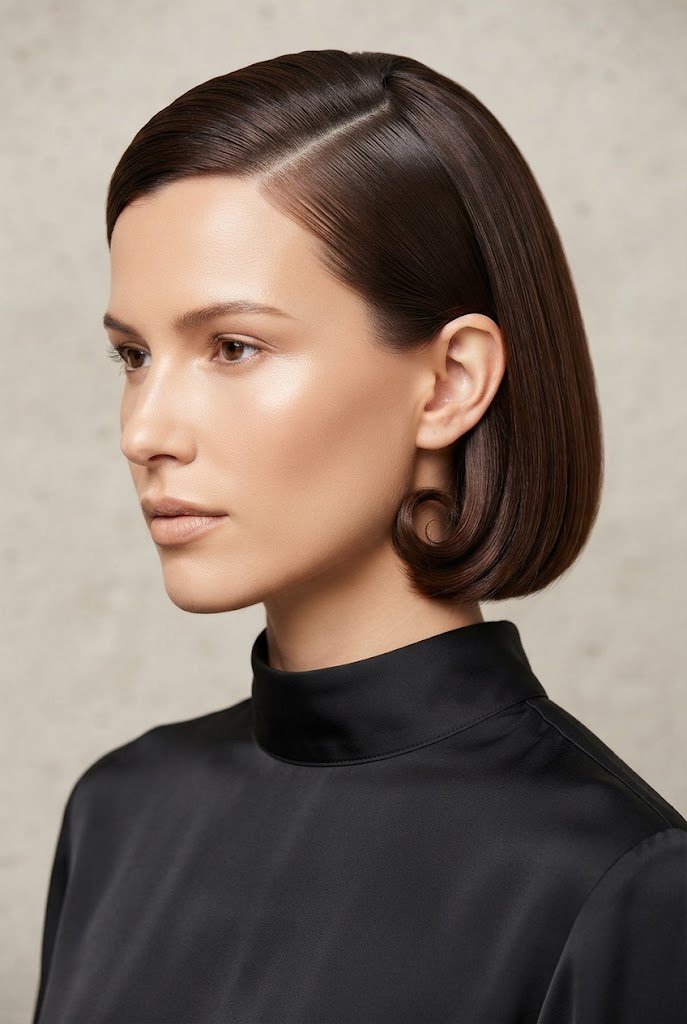 The Sleek Peek-a-Boo Tuck — easy short hairstyles style outfit