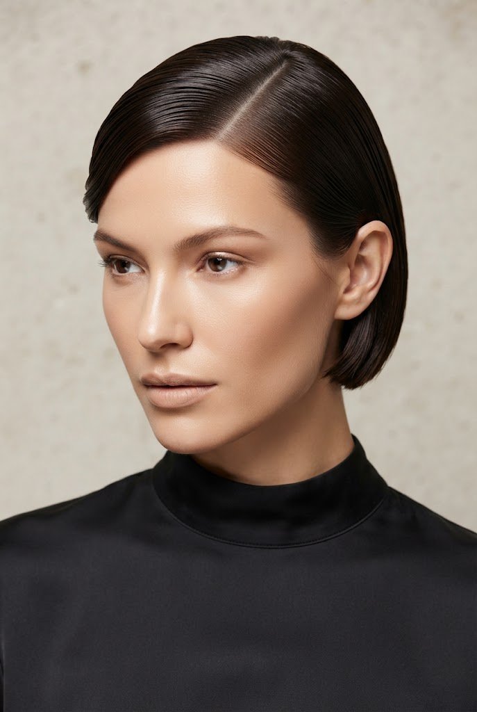 The Sleek Side-Parted Crop — easy short hairstyles style outfit