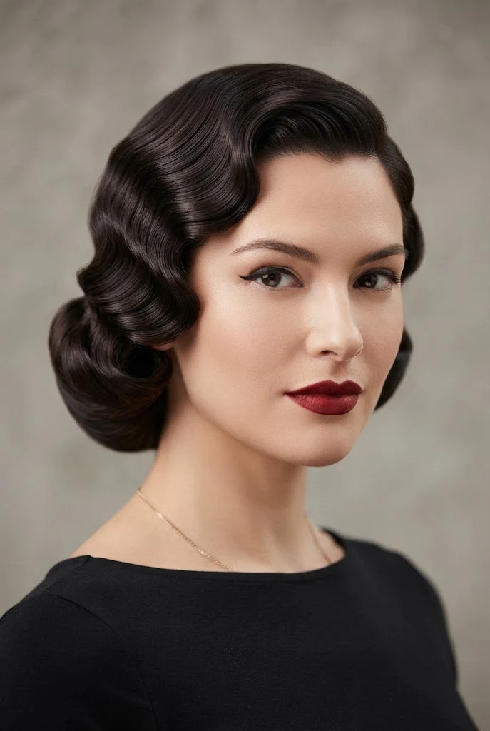 The Retro Roller Pin-Up Waves — easy short hairstyles style outfit