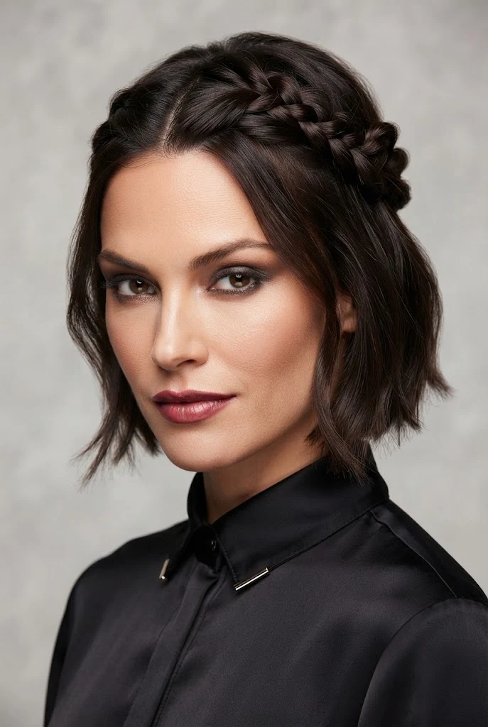 The Twisted Rope Braid Half-Up — easy updos for short hair style outfit