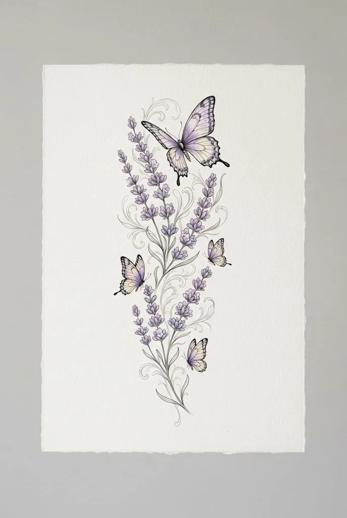 Lavender and Swallowtail Half Sleeve — flower and butterfly tattoo sleeve style outfit