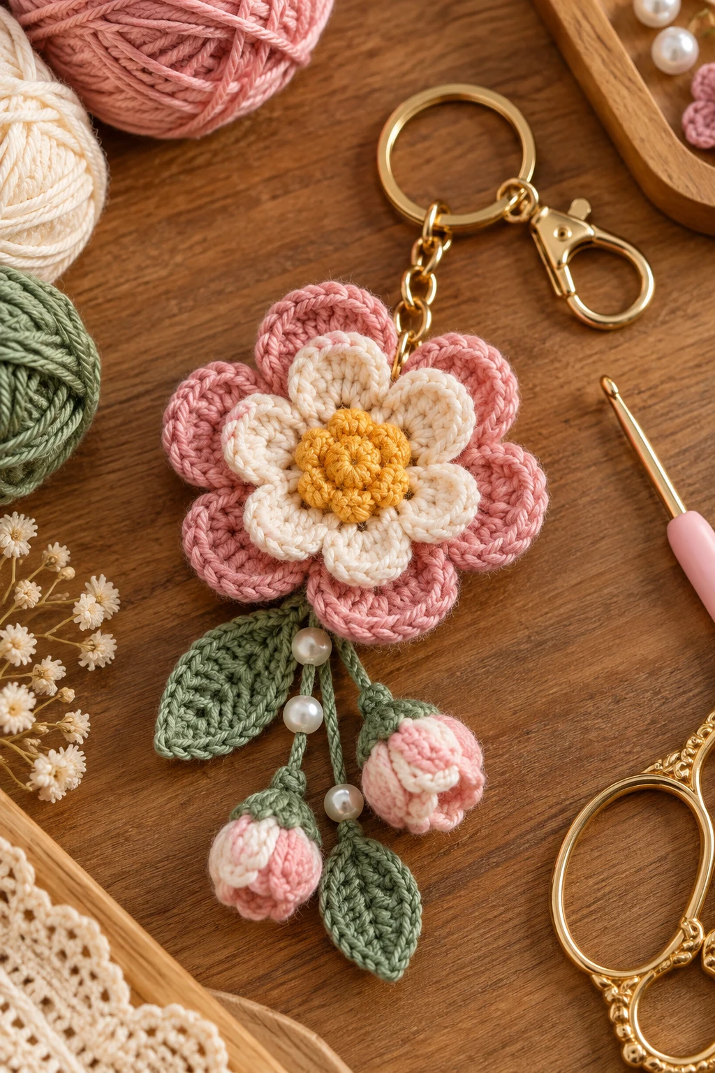 flower keychain crochet — Outfit 11 — flower keychain crochet style outfit