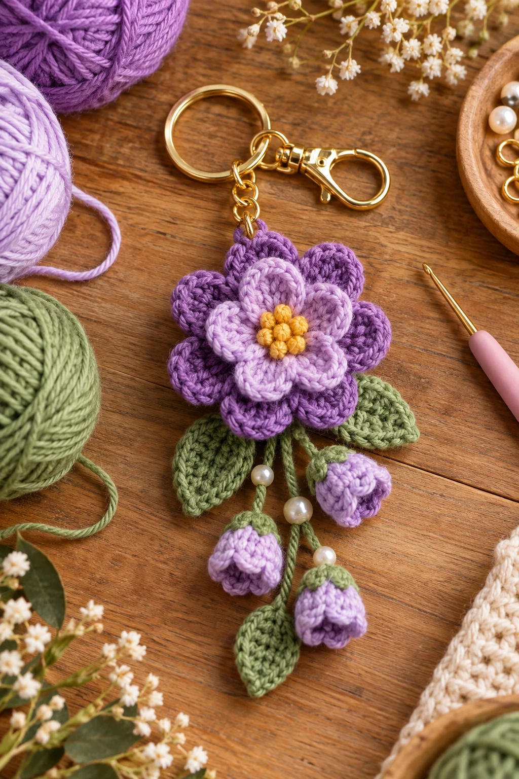 flower keychain crochet — Outfit 13 — flower keychain crochet style outfit