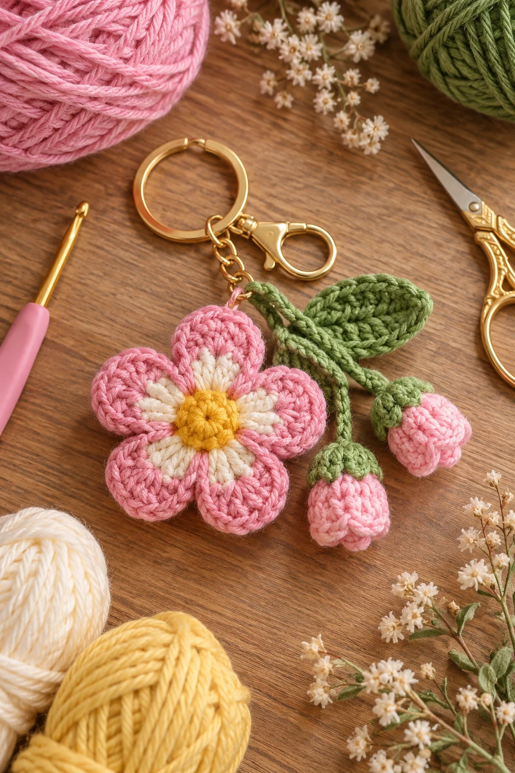 flower keychain crochet — Outfit 2 — flower keychain crochet style outfit
