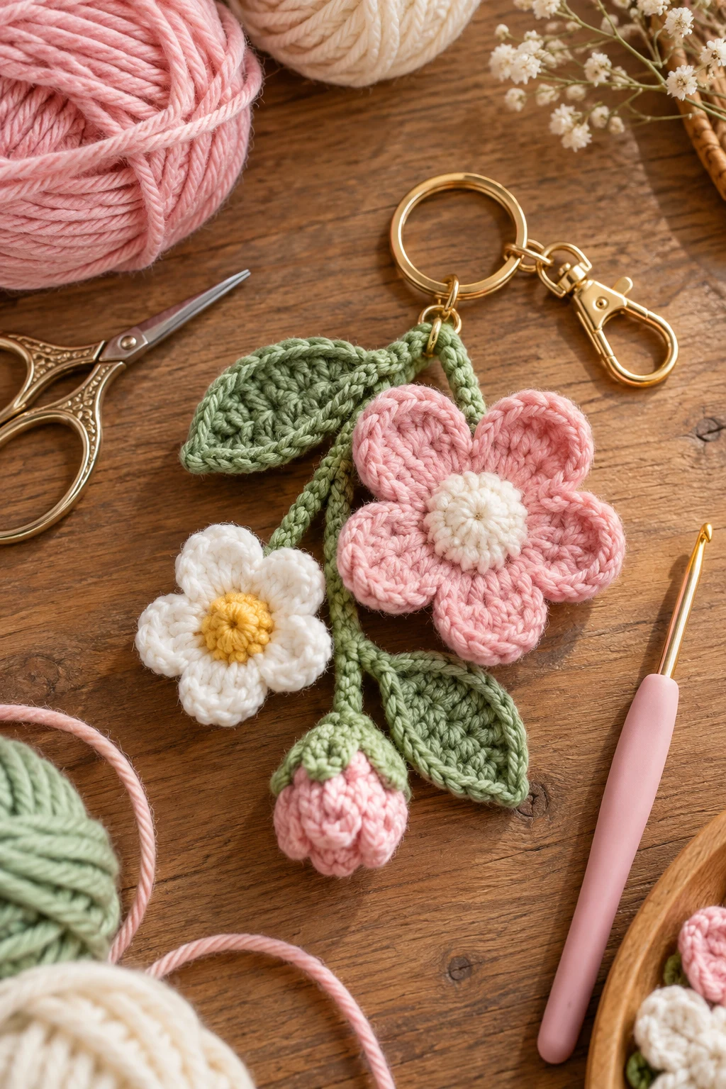 flower keychain crochet — Outfit 3 — flower keychain crochet style outfit