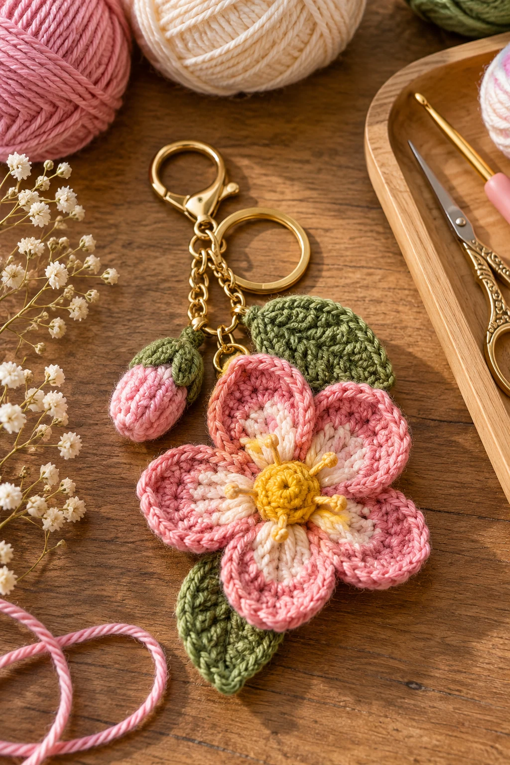 flower keychain crochet — Outfit 5 — flower keychain crochet style outfit