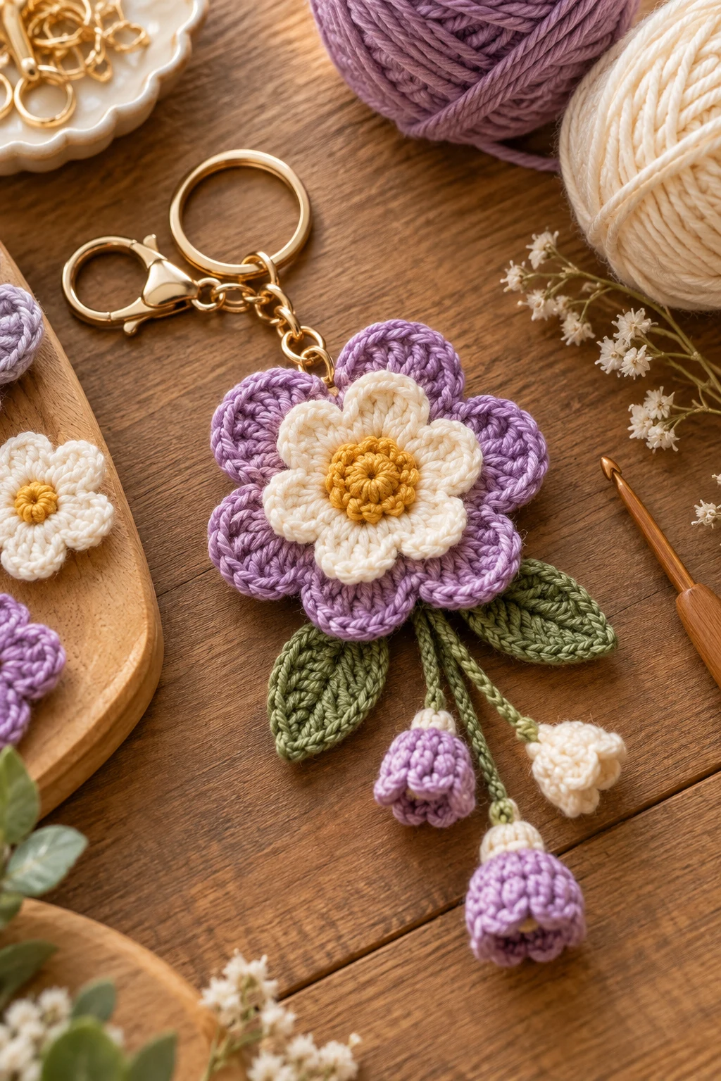 flower keychain crochet — Outfit 6 — flower keychain crochet style outfit