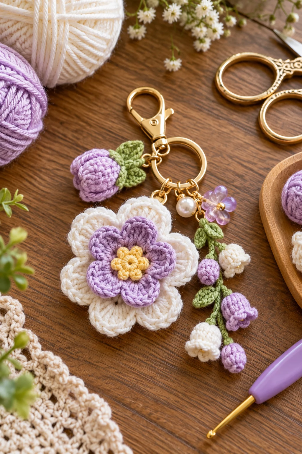 flower keychain crochet — Outfit 8 — flower keychain crochet style outfit