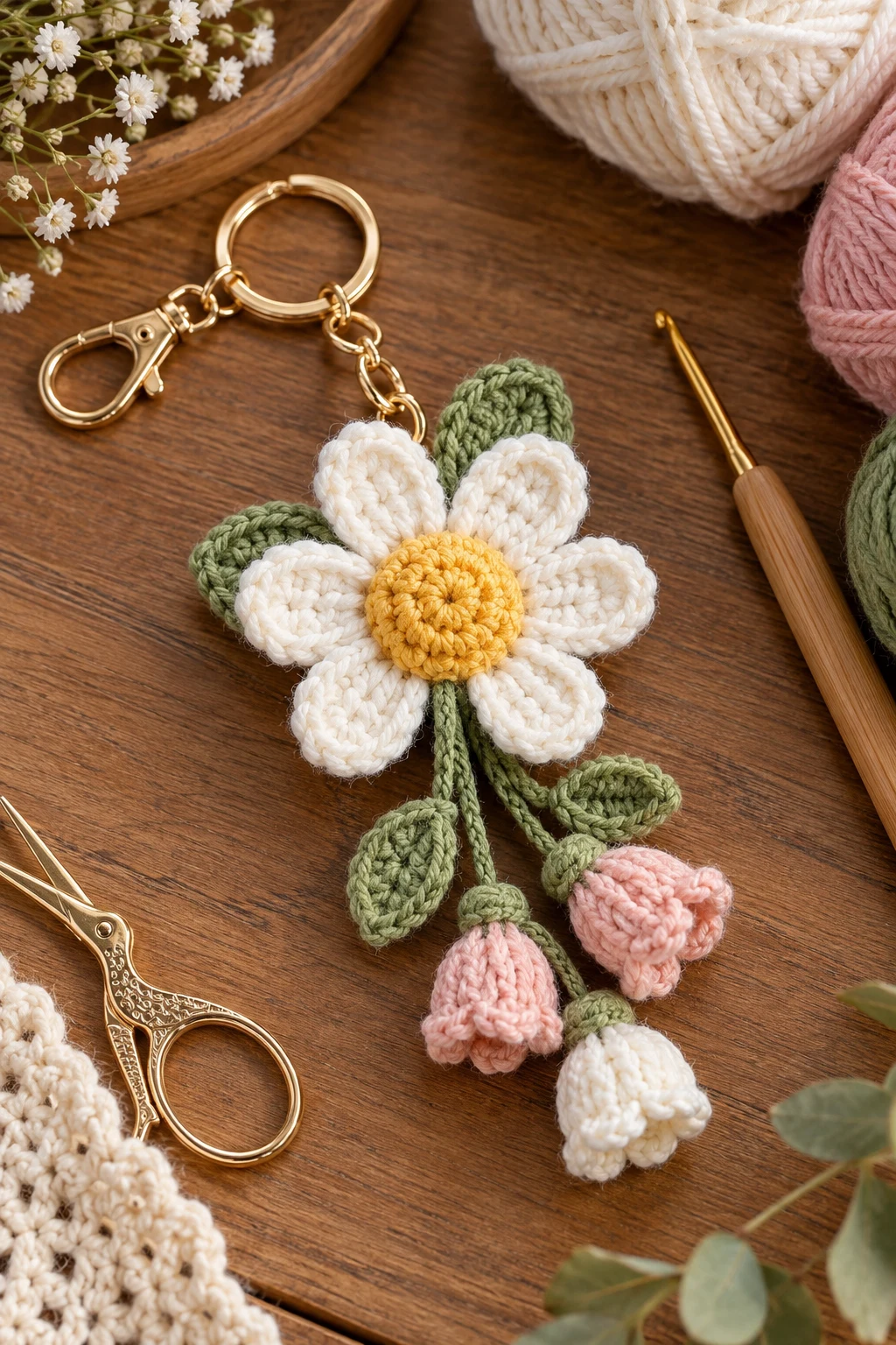 flower keychain crochet — Outfit 9 — flower keychain crochet style outfit