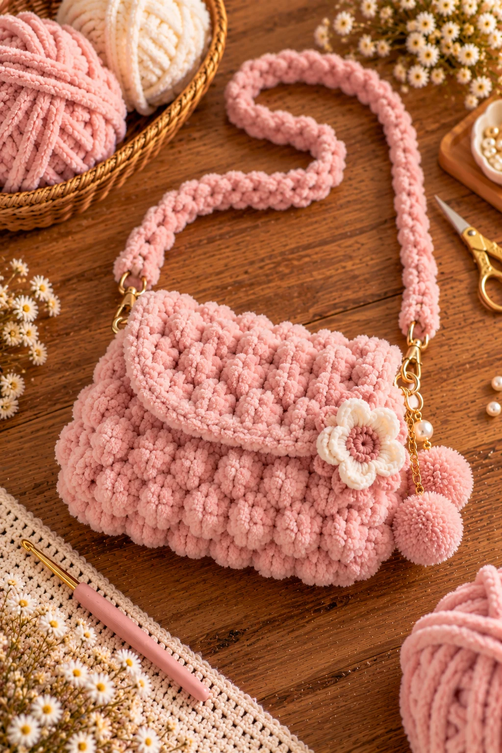 Mini Fuzzy Crochet Bag — fluffy crochet bag style outfit