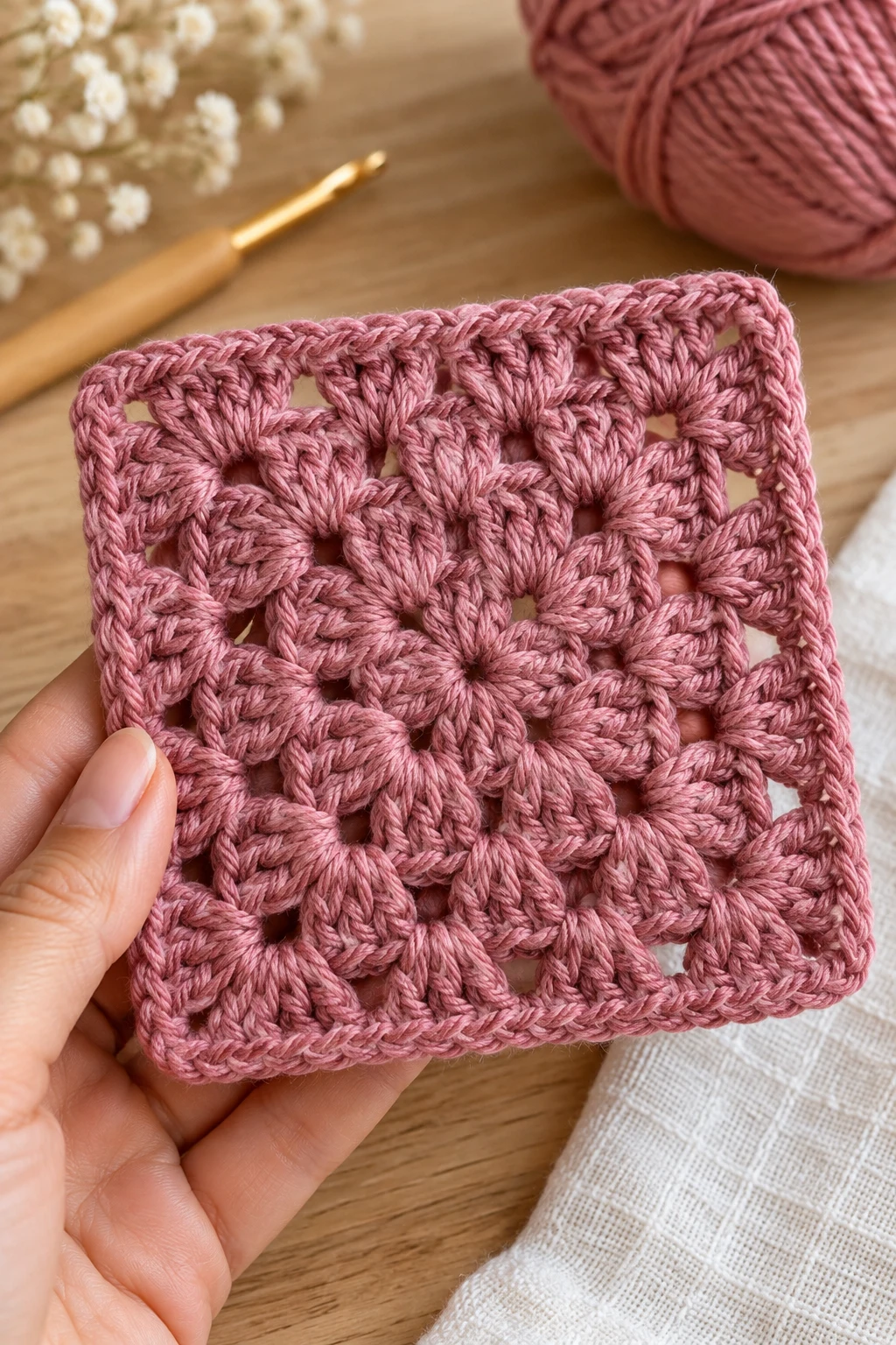 The Elegant Solid Granny Square — free granny square crochet pattern
