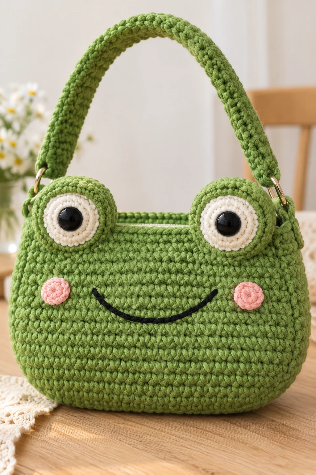 Classic Green Frog Bag Crochet — frog bag crochet