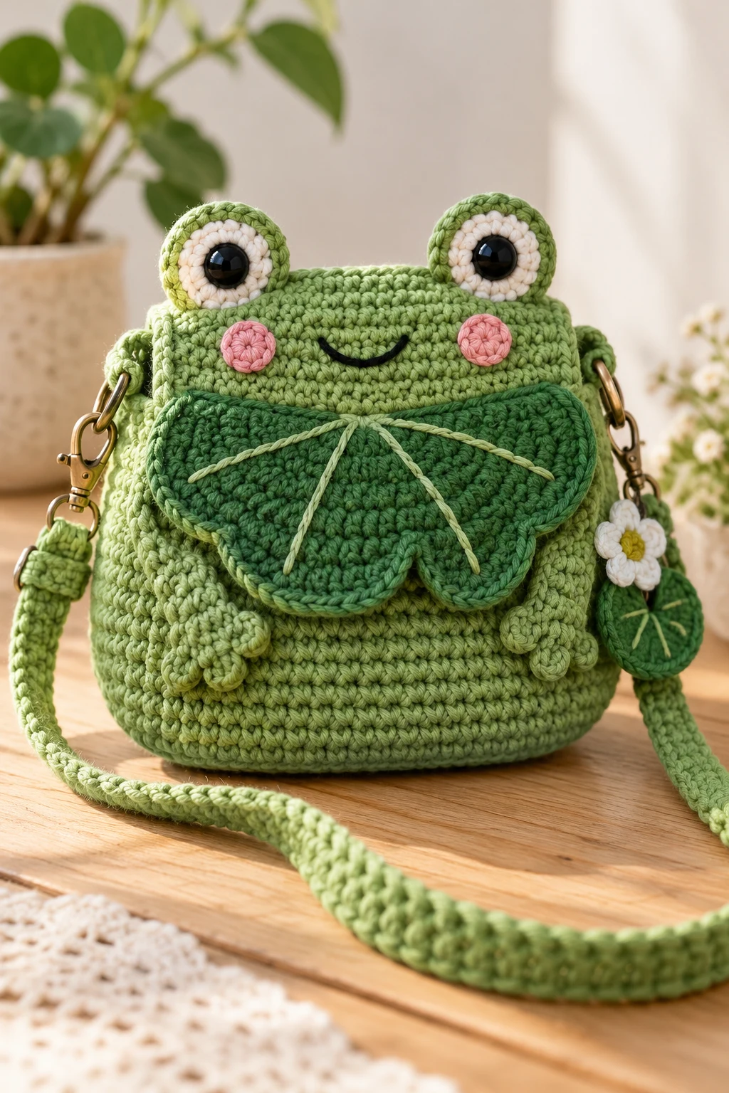 Frog Bag Crochet With a Lily-Pad Flap — frog bag crochet