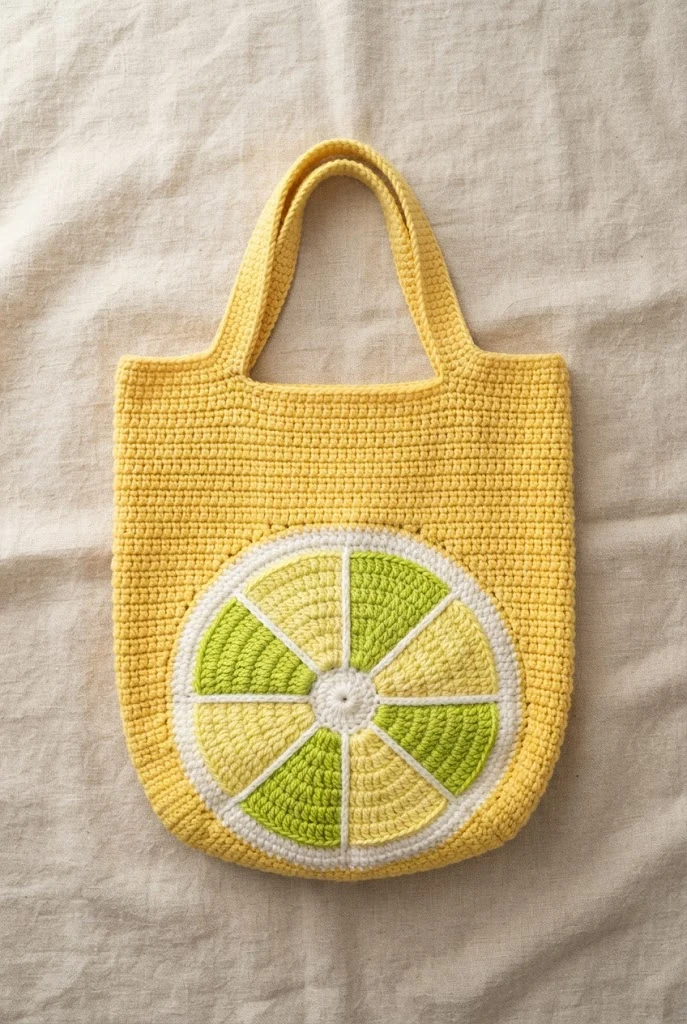 Citrus Slice Colorblock Bag — fruit bag crochet