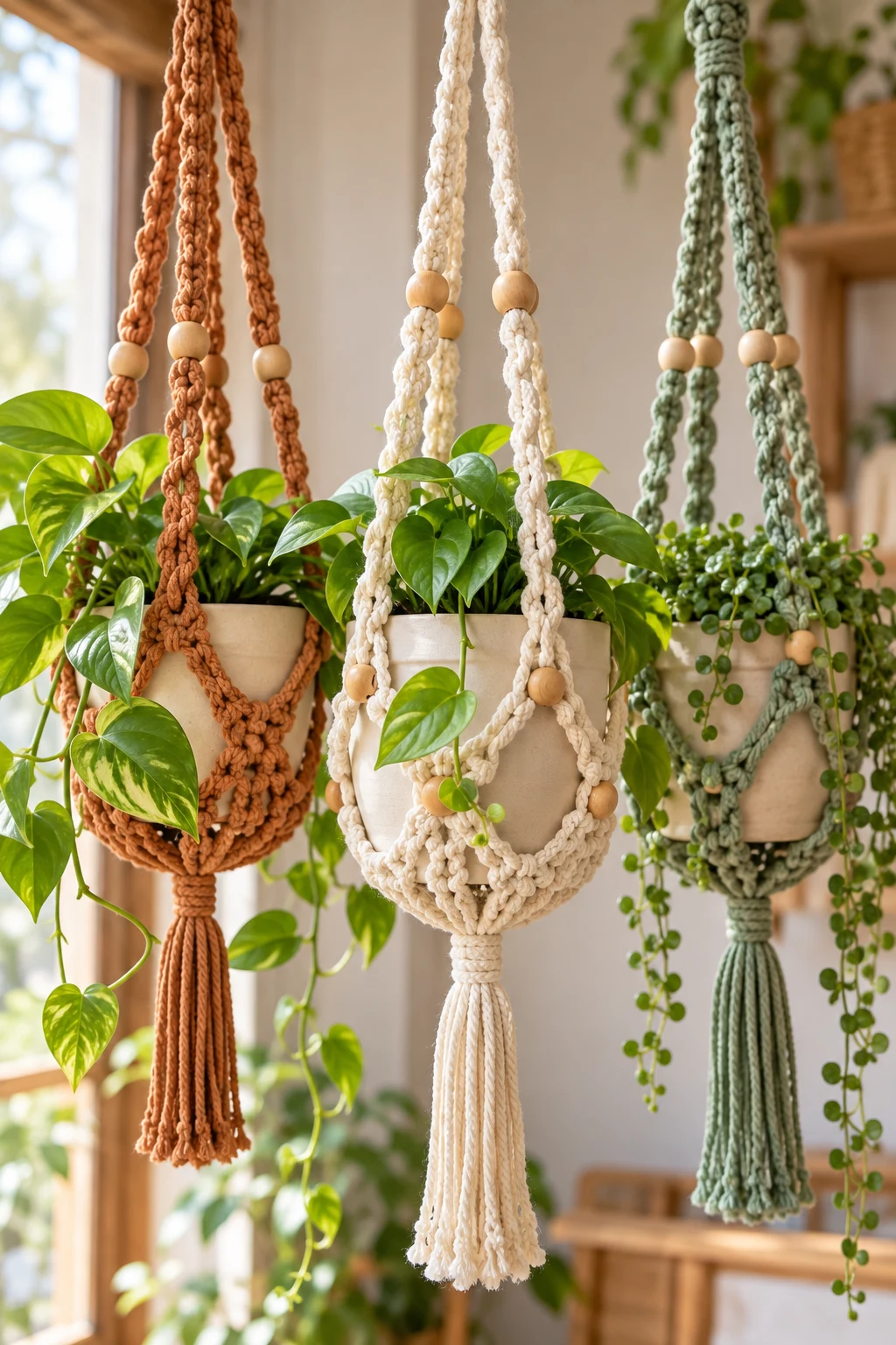 Boho Crochet Plant Hangers — fun crochet projects style outfit