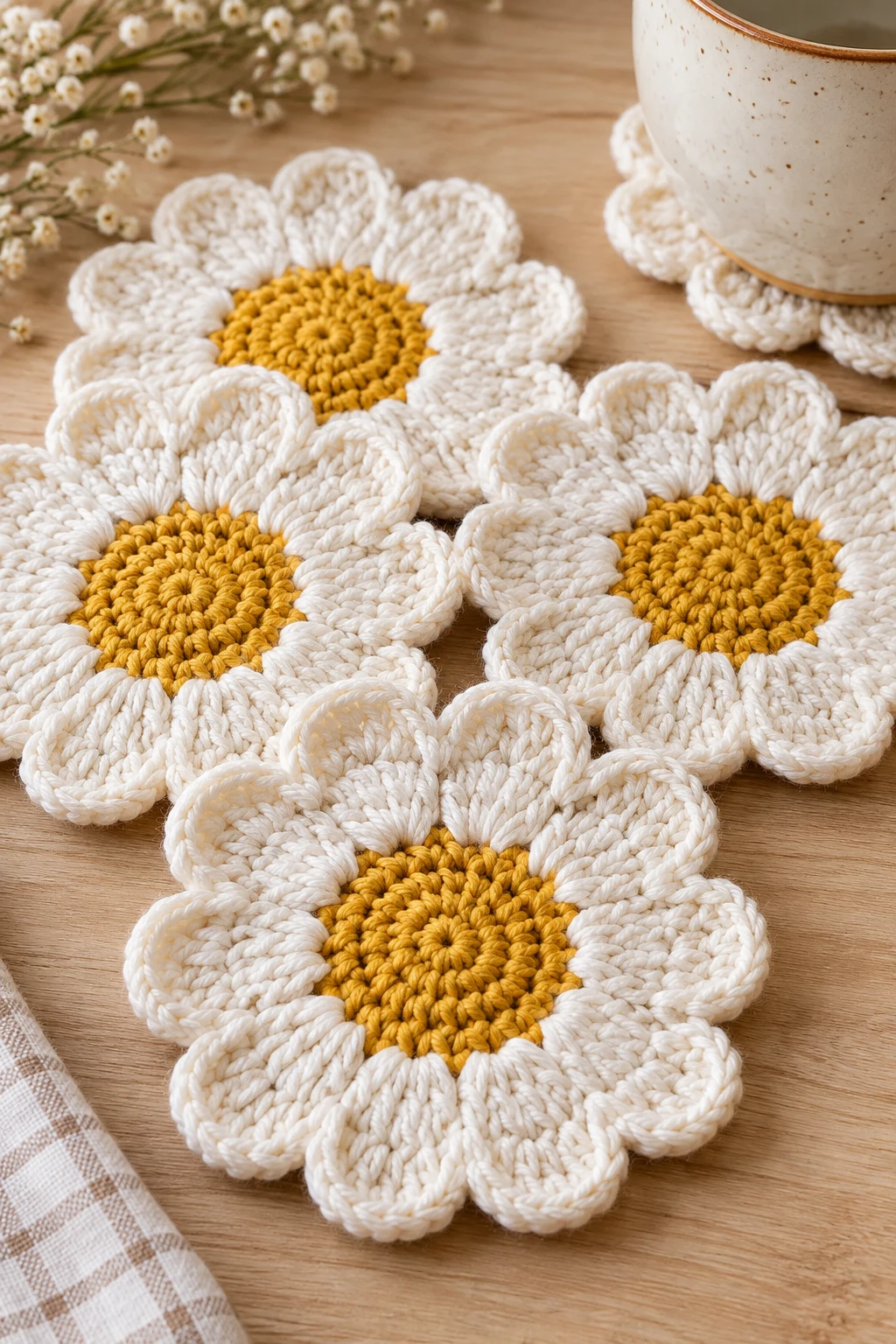 Easy Crochet Daisy Coasters — fun crochet projects style outfit