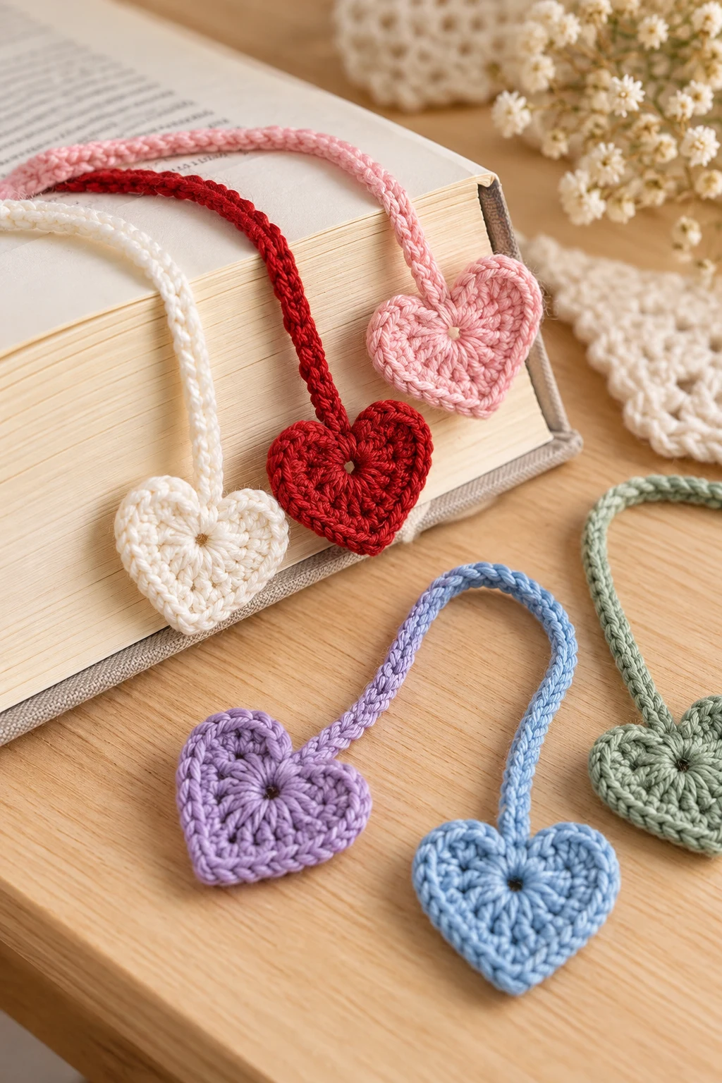Mini Crochet Heart Bookmarks — fun crochet projects style outfit