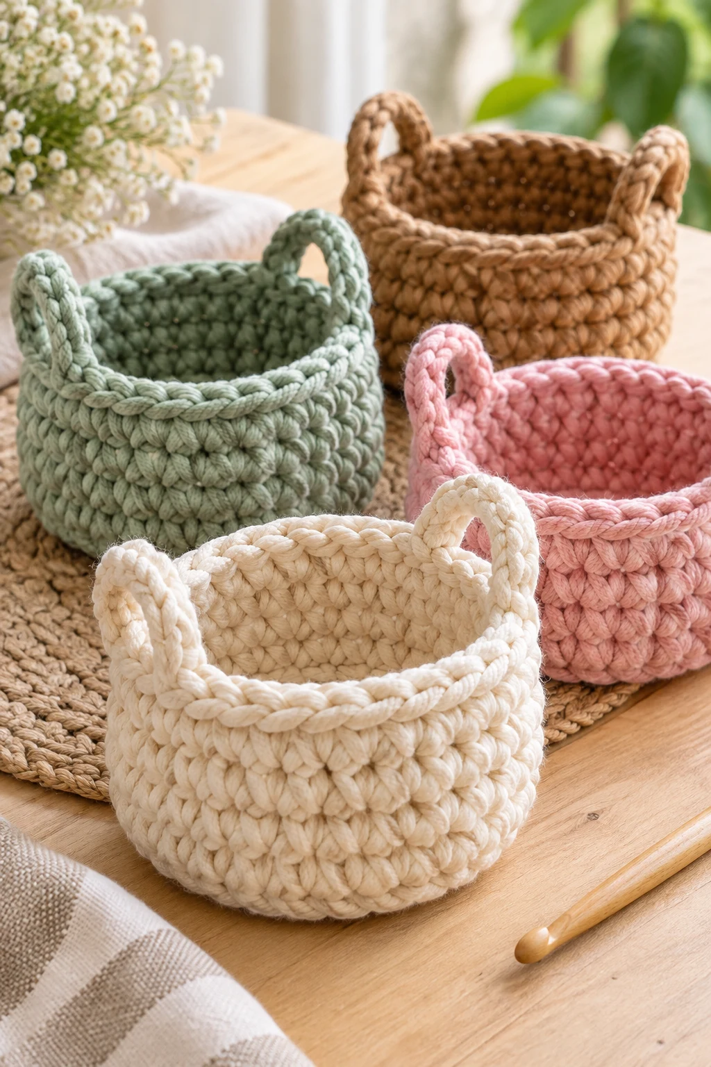 Chunky Crochet Mini Baskets — fun crochet projects style outfit